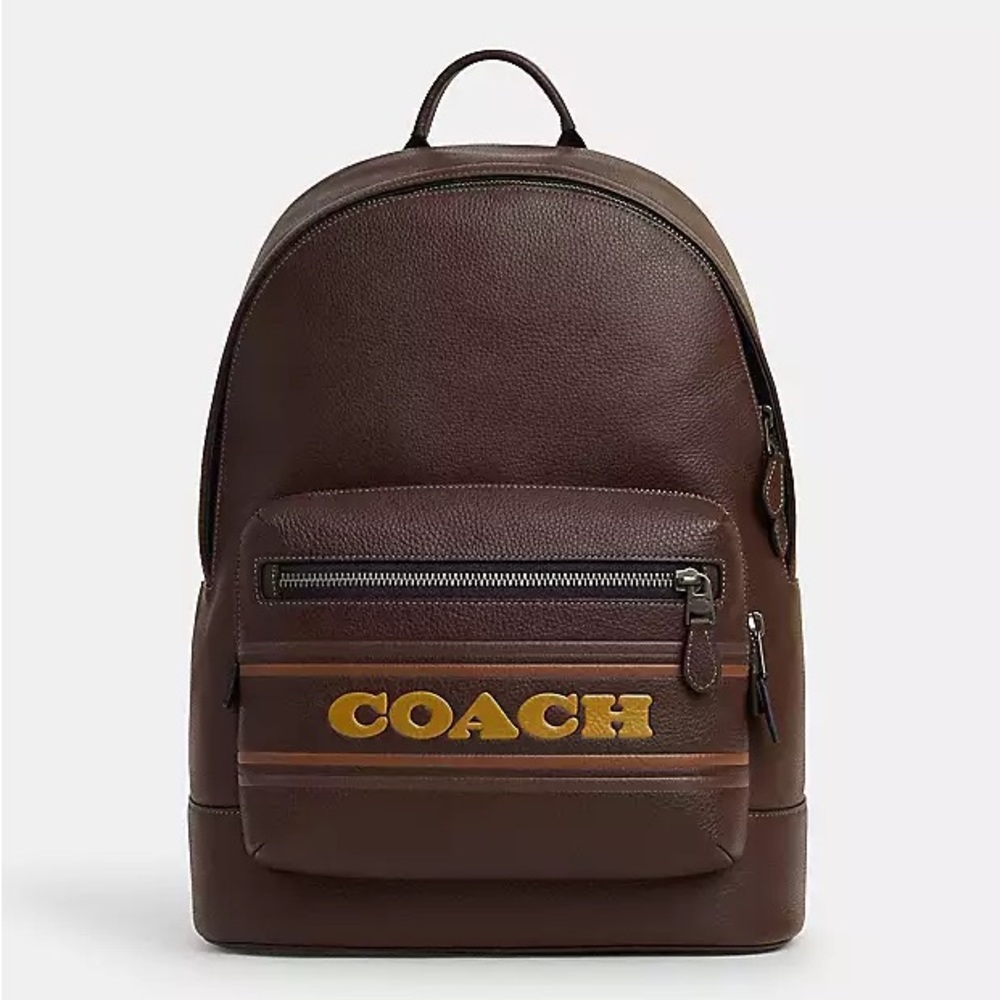 Coach West Backpack With Coach Stripe